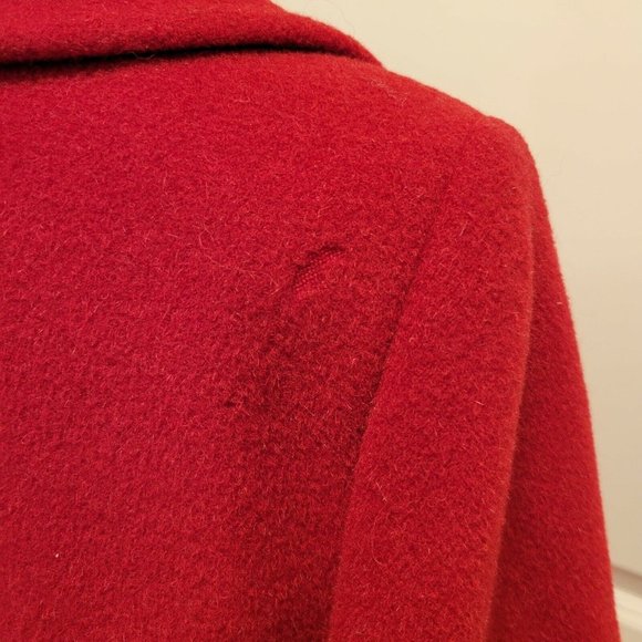 Hilary Radley Red Suri Alpaca Wool Blend Swing Coat A-Line Quiet Luxury Chic - Picture 11 of 11